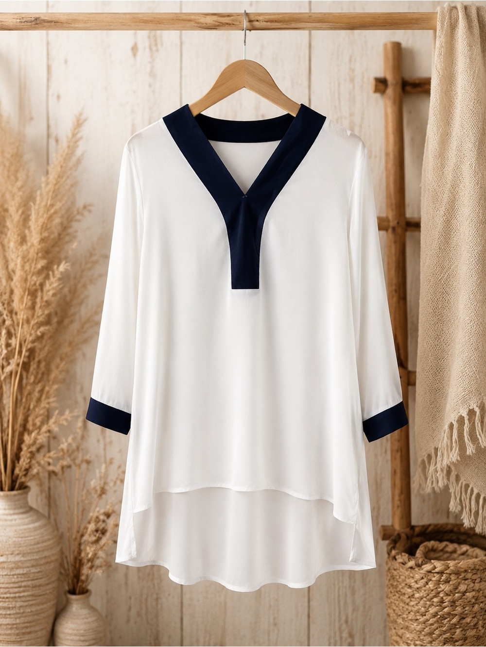 Zac‎ & Rachel Split Neck Tunic Blouse Size XL